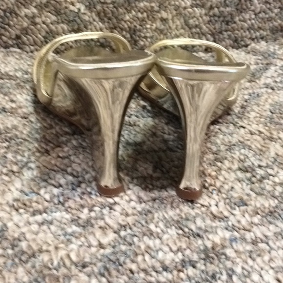 Colin Stuart gold wedge heel slides size 7M - Picture 5 of 8